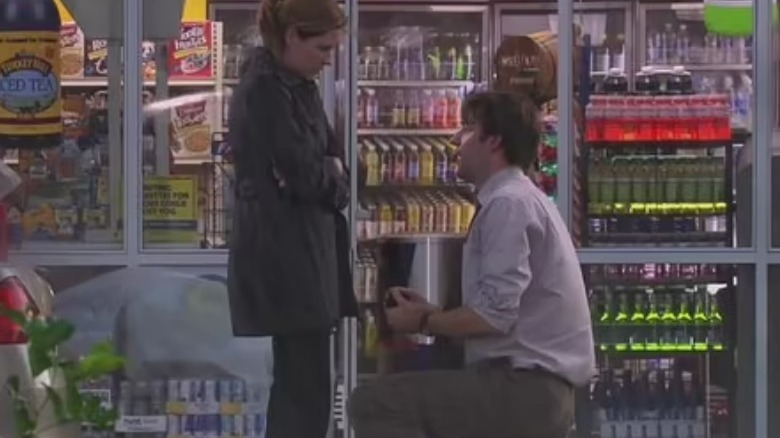 Jim proposing to Pam