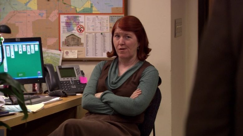 Meredith playing solitaire in The Office