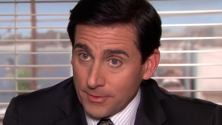 Michael Scott raising eyebrows