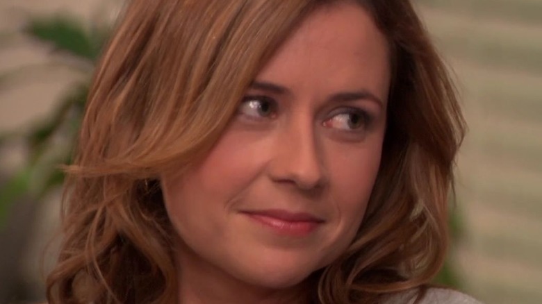 Pam Halpert looking to side