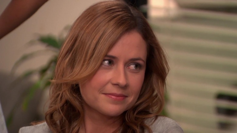 Pam Halpert looking to side