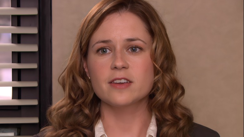 Pam speaks to the camera