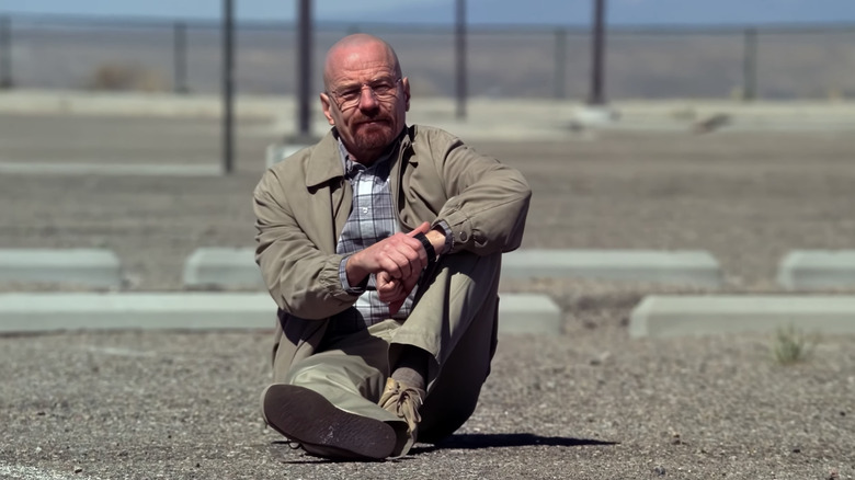 Walt sitting contentedly in a parking lot