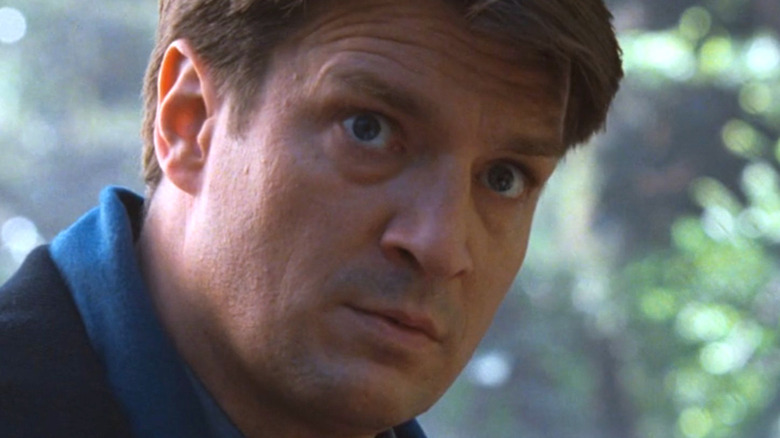 Nathan Fillion blue eyes widened