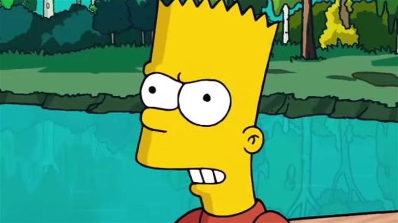 Bart Simpson grumbling angrily