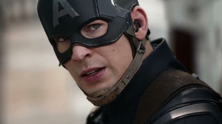 Captain America wearing his helmet