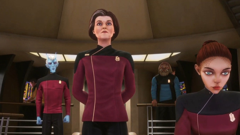 Admiral Janeway commands the bridge in Star Trek Prodigy