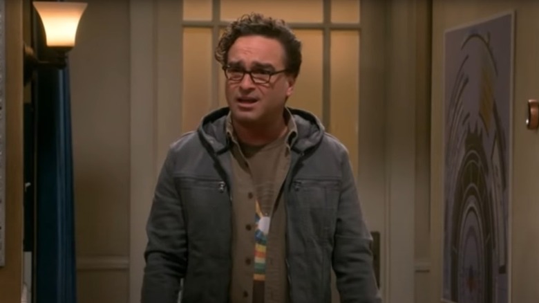 Johnny Galecki in a green coat