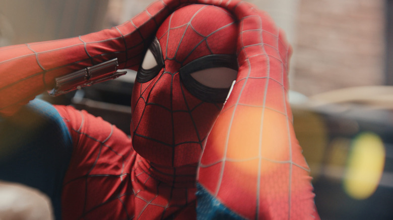 Spider-Man looking shocked in Spider-Man: Brand New Day