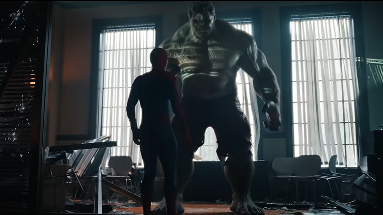 The Hulk squares up against Spider-Man in "Spider-Man: Brand New Day" (2026)