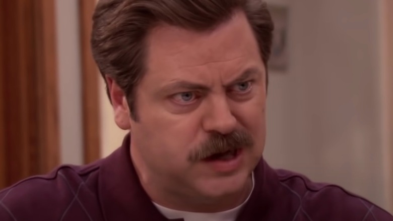 Nick Offerman as Ron Swanson talking