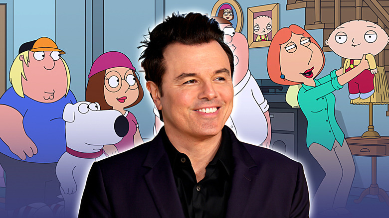Seth MacFarlane with Griffin family