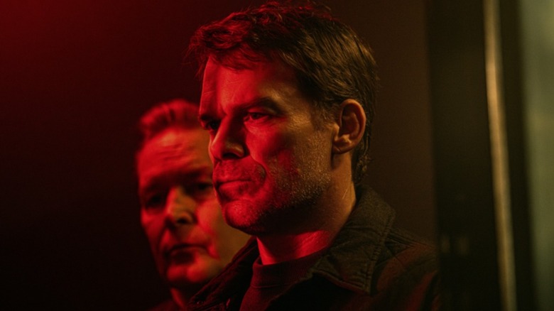 Dexter and a vision of Harry Morgan stare in 