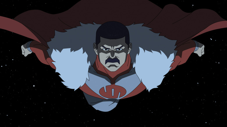 Omni-Man flying through space in Season 4 of 