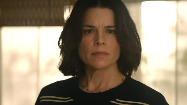 Sidney Prescott looking concerned in Scream 7