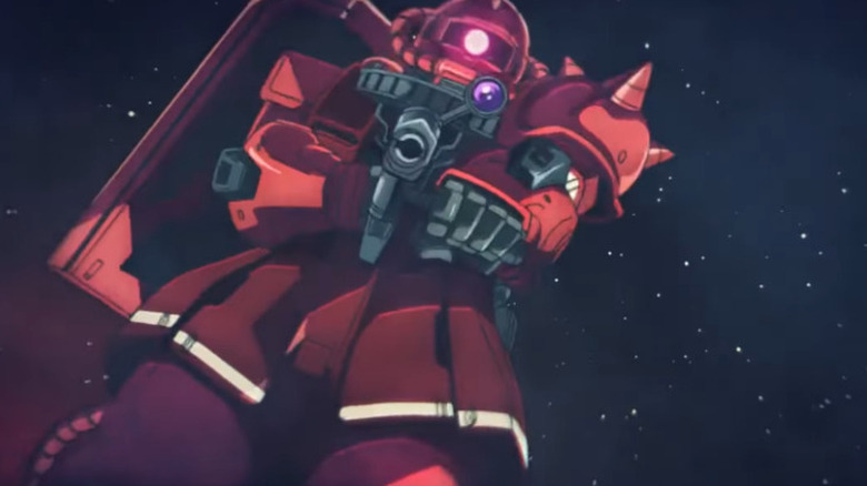Char's Red Zaku aiming gun