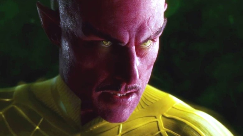 Sinestro wearing yellow suit in 