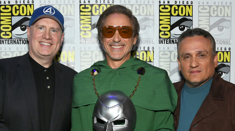 Kevin Feige, Robert Downey Jr. and Joe Russo