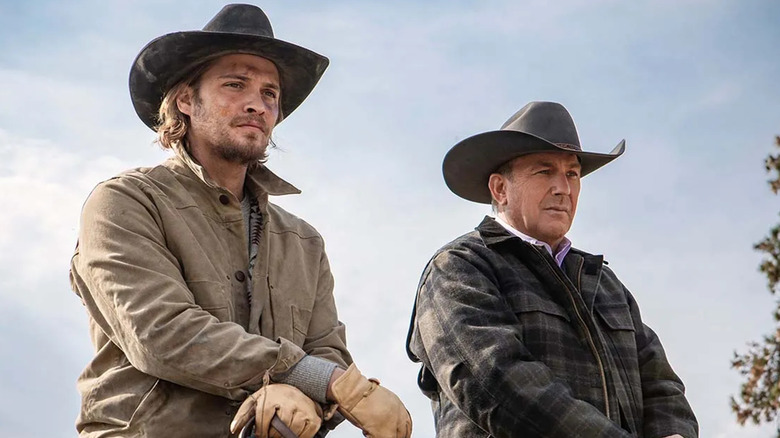 John and Kayce Dutton ride the range in "Yellowstone"
