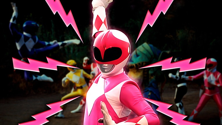 Pink Power Ranger posing