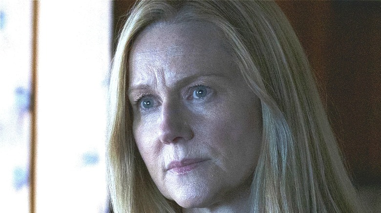 Laura Linney looking confused on Ozark