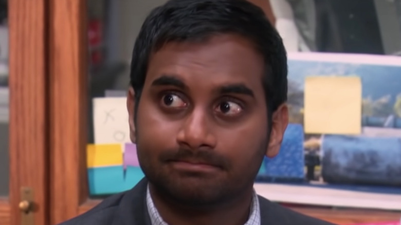 Tom Haverford looks worried