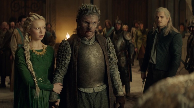 Pavetta, Duny, and Geralt staring