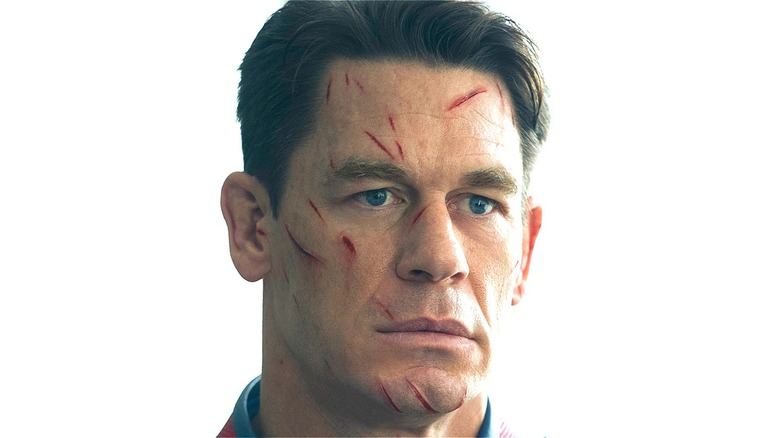 John Cena Peacemaker cuts on face