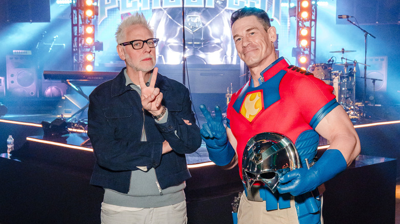 James Gunn and John Cena as Peacemaker