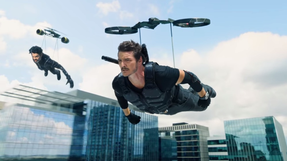 Pedro Pascal flying