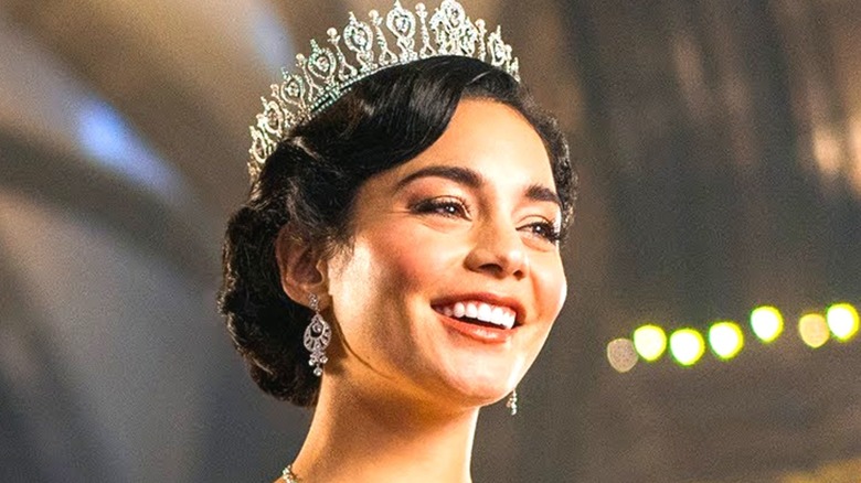 Vanessa Hudgens' Queen Margaret wearing a crown