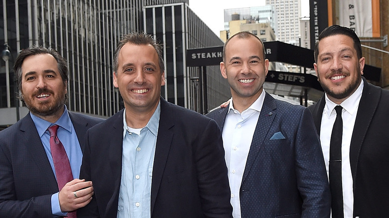 The Impractical Jokers smiling