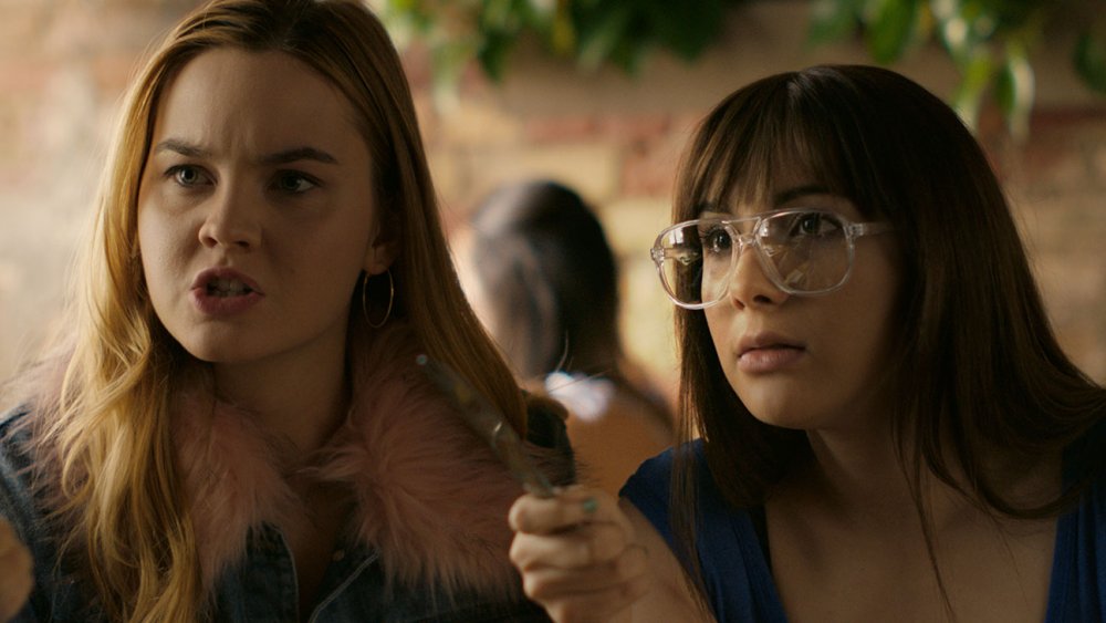 Hannah Marks and Liana Liberato in Banana Split