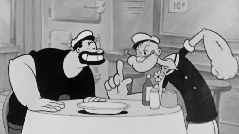 Popeye the Sailor gesturing at Bluto