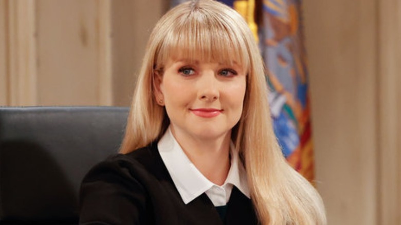 Melissa Rauch sitting down