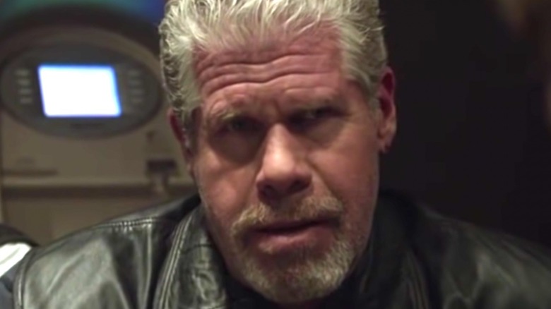 Clay Morrow looking forward in Sons of Anarchy