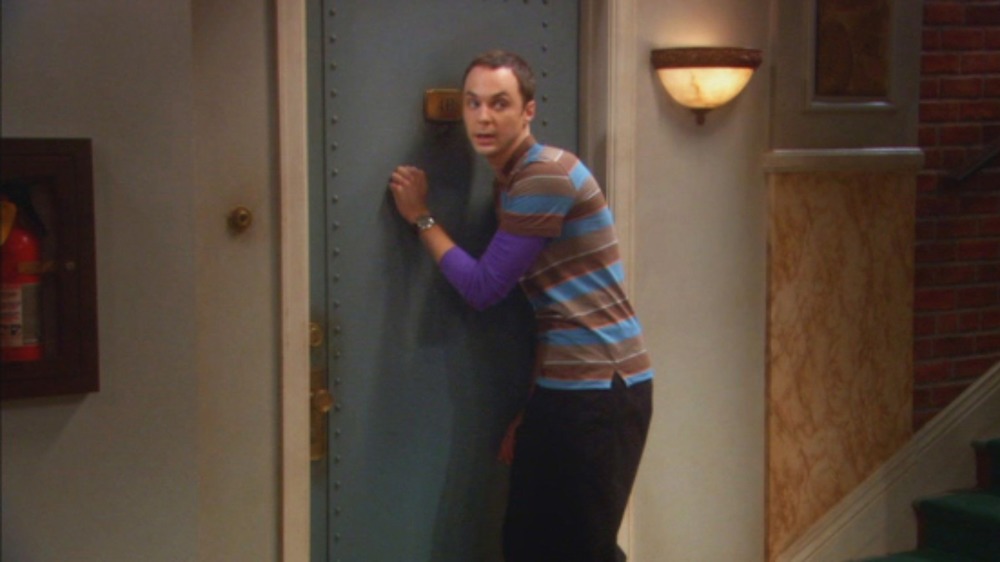 Sheldon (Jim Parsons) knocks three times on The Big Bang Theory