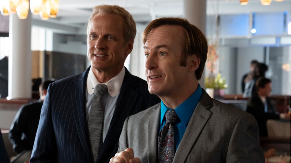 Patrick Fabian and Bob Odenkirk as Howard Hamlin and Jimmy McGill on Better Call Saul