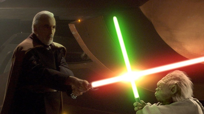 Dooku dueling Yoda