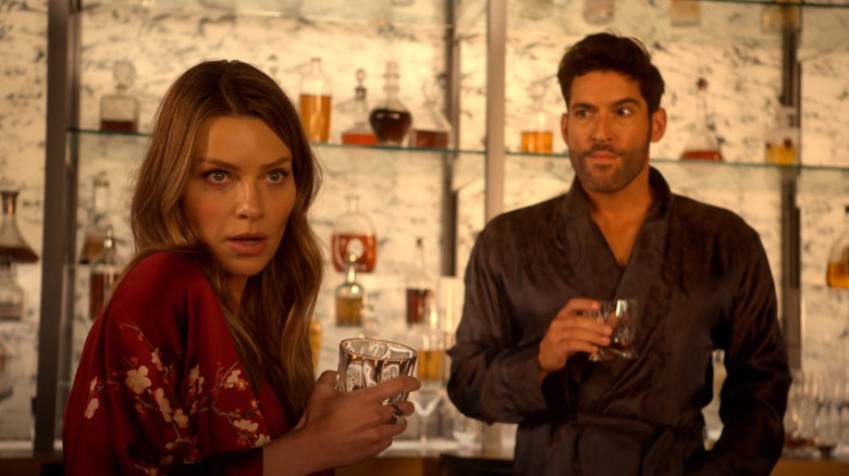 Chloe and Lucifer look shocked