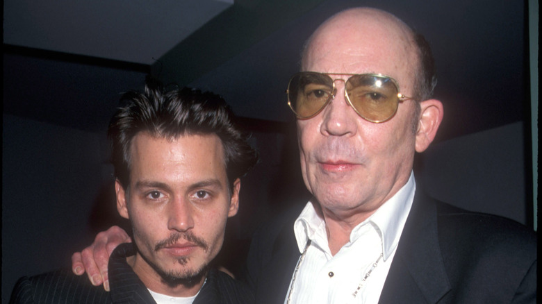 Depp and Thompson pose for a photo circa 1998