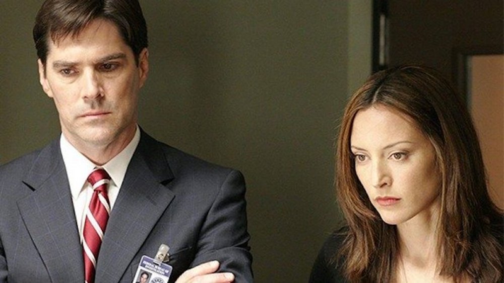 Thomas Gibson and Lola Glaudini on Criminal Minds