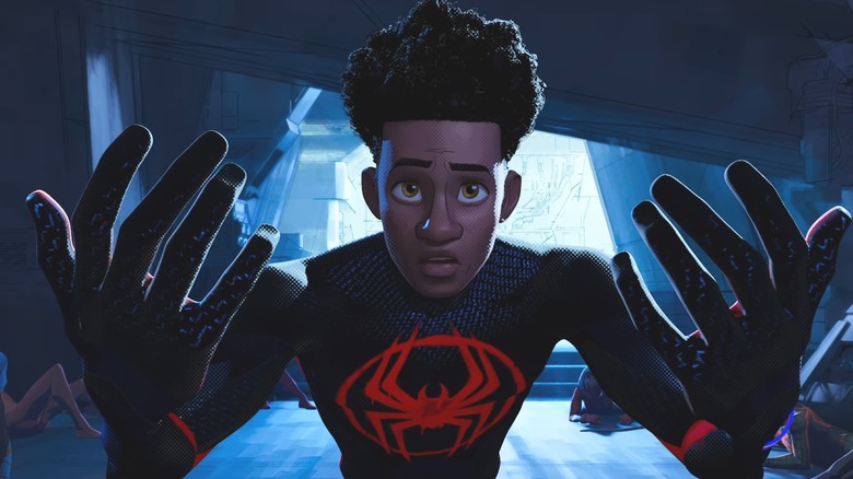Miles looking at his hands after using his new powers
