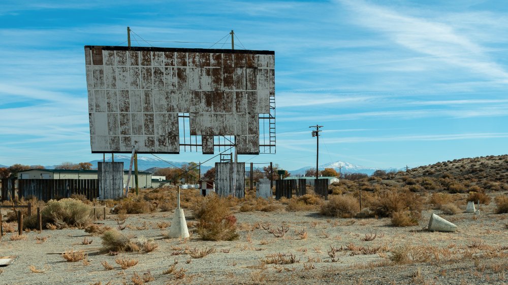 an abandoned drive-in theater