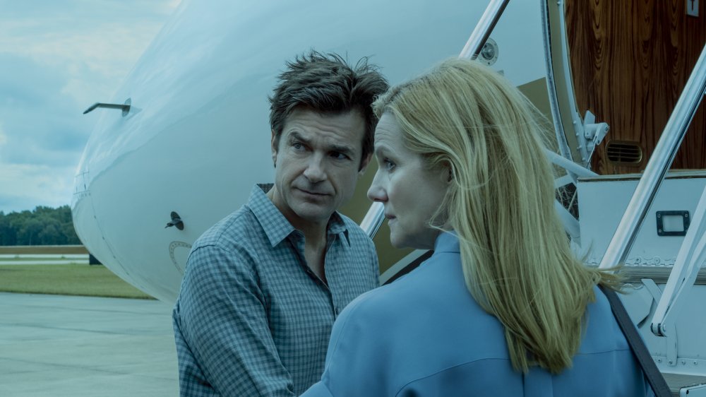 Jason Bateman as Marty Byrde and Laura Linney as Wendy Byrde on Ozark