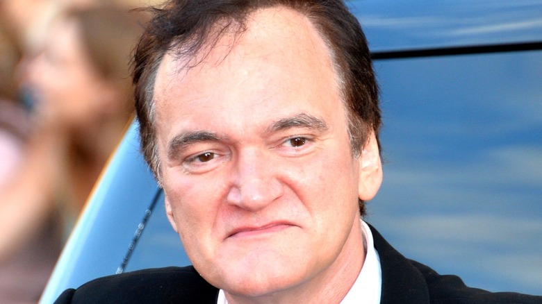 Quentin Tarantino looking stern