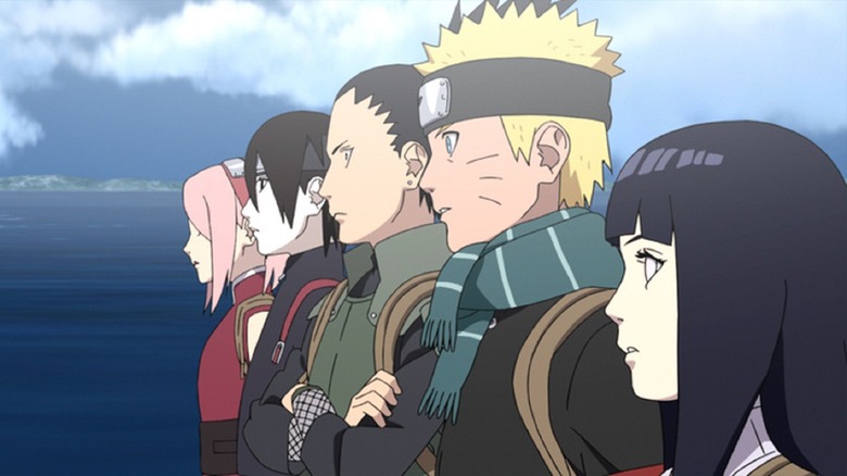 Sakura, Sai, Shikamaru, Naruto, and Hinata 