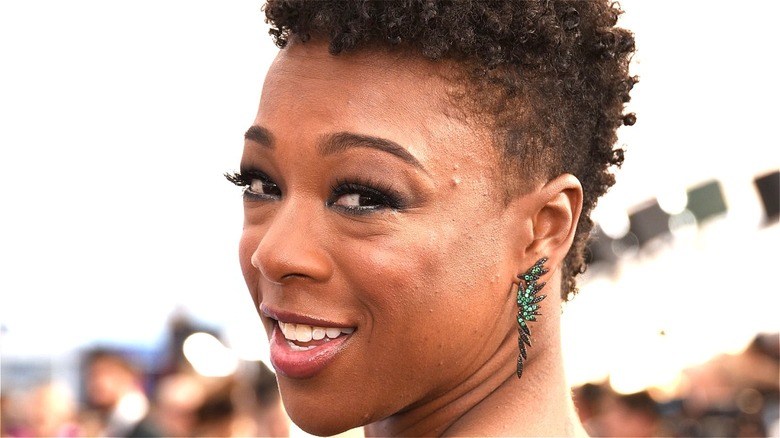 Samira Wiley turns head over shoulder