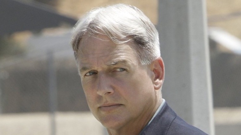 Mark Harmon looking serious on "NCIS"