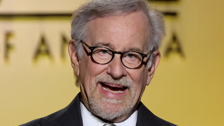 Steven Spielberg speaking at the 2022 Producers Guild of America Awards